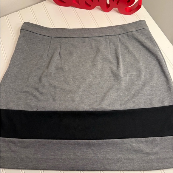 LOFT Gray Mini Skirt with Black Stripe - Picture 7 of 7